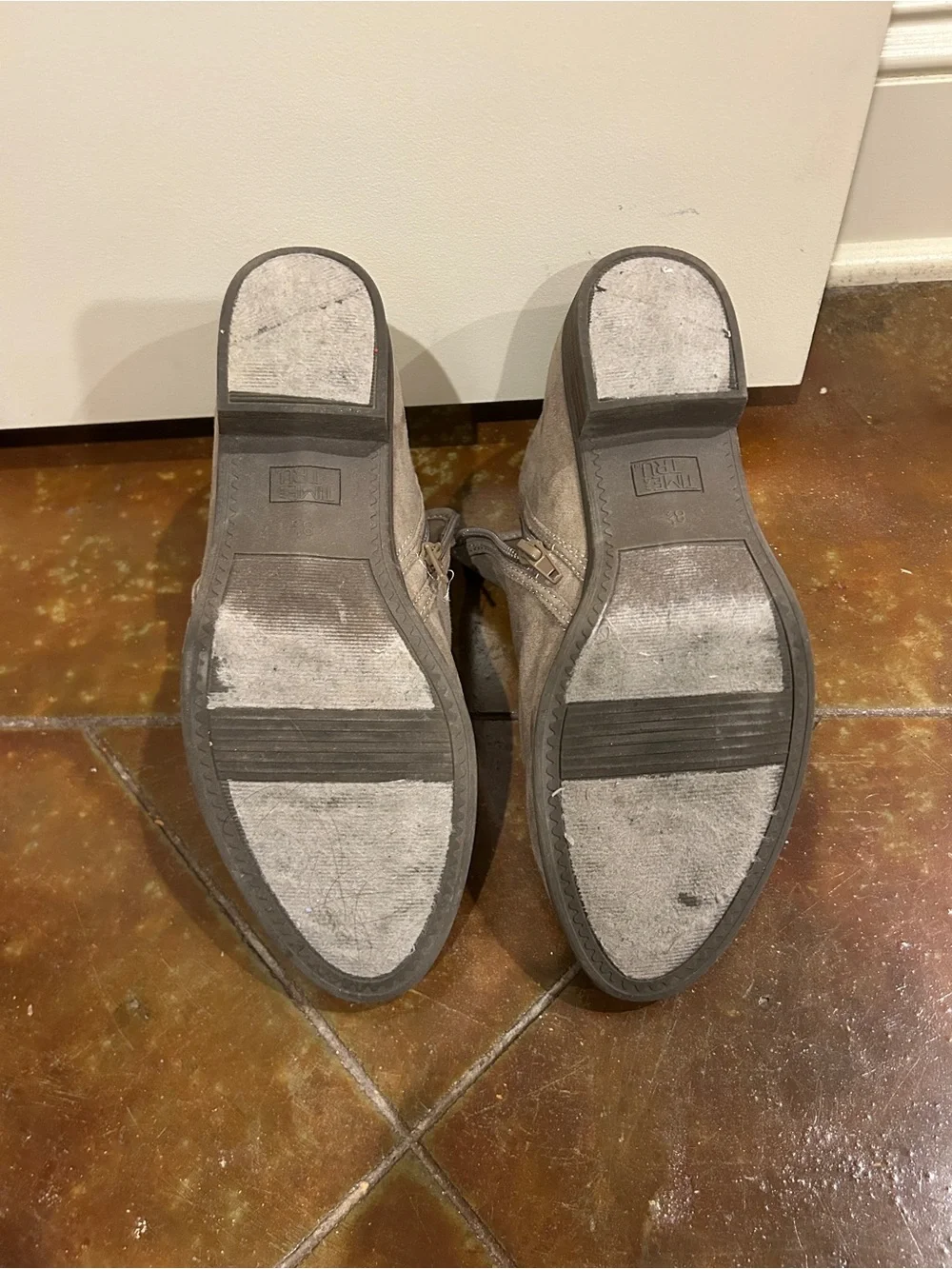 Casual Suede Slip-On Ankle Boots - Taupe